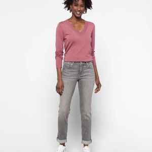 Mavi Womens Gray Emma Slim Boyfriend Denim